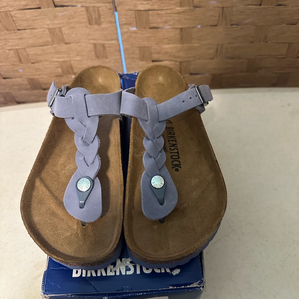 Birkenstock Gizeh Braid Sandal Dusty Blue Size 7/38